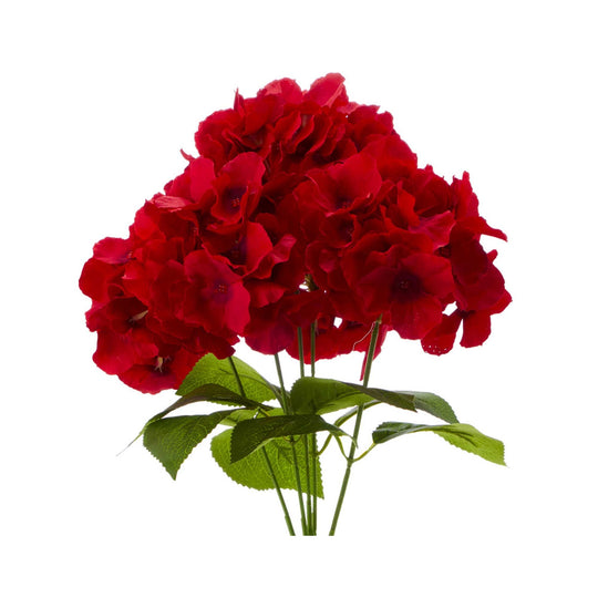 Artificial Hydrangea Bundle - Red