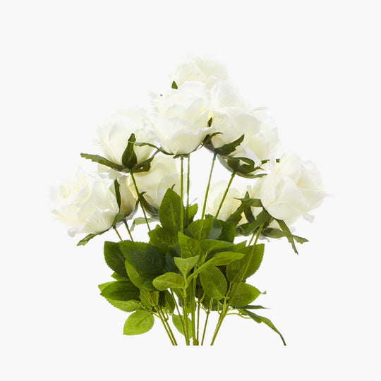 Artificial Rose Bundle - White