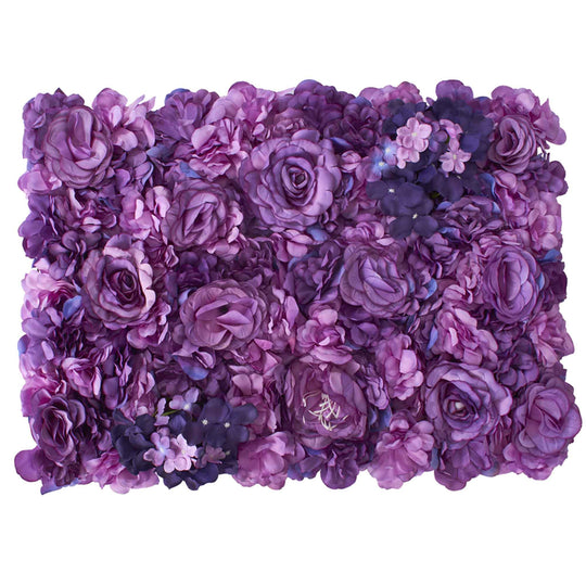 Mixed Faux Floral Mat-Purple