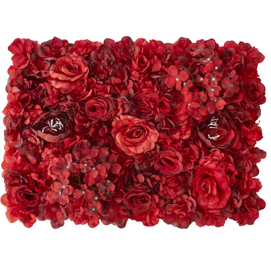 Mixed Faux Floral Mat-Red