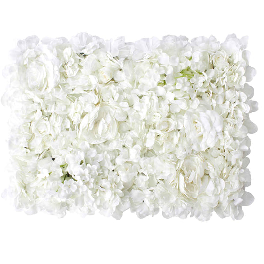 Mixed Faux Floral Mat-White