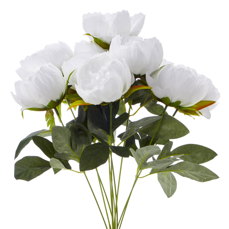 Artificial Peony Bundle-White - Events and Crafts-Elite Floral