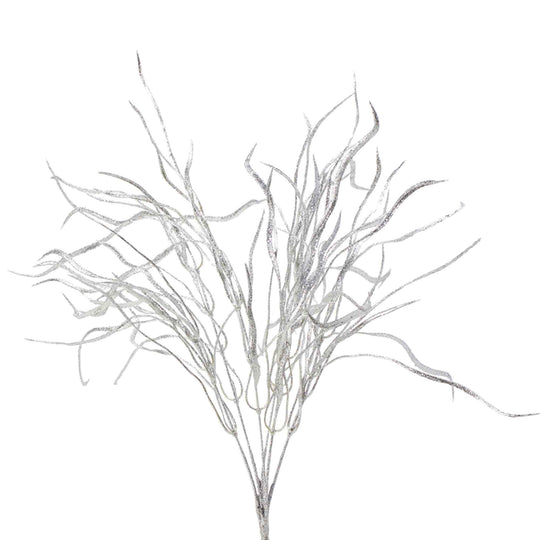 Glitter Leaf Spray-Silver