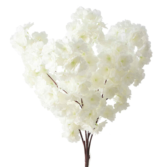 Faux Cherry Blossom Bunch-Ivory