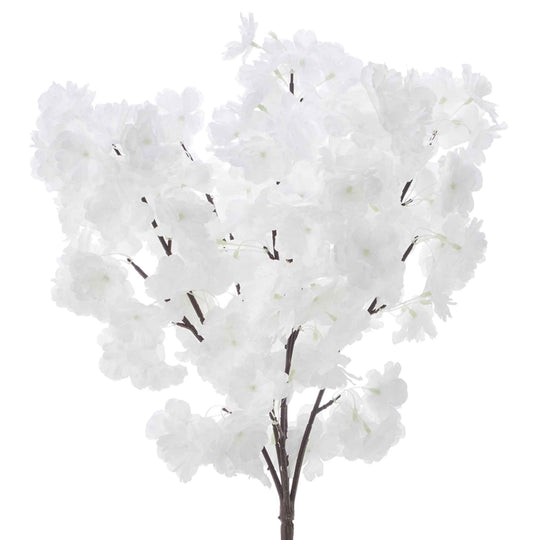 Faux Cherry Blossom Bunch-White