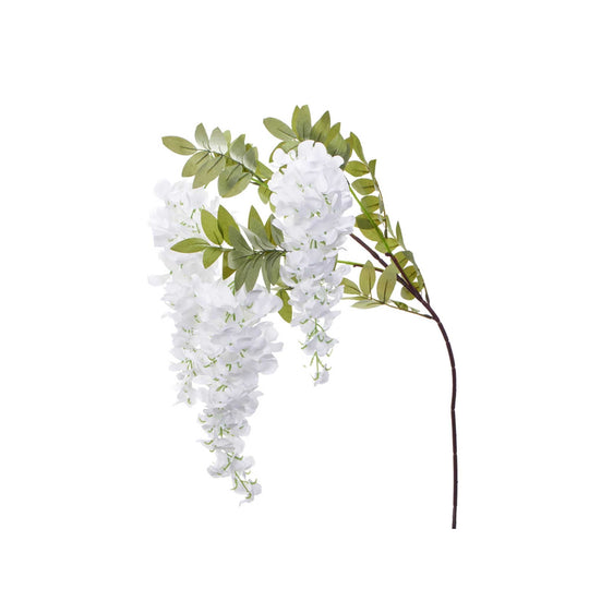 Artificial Wisteria Branch-White