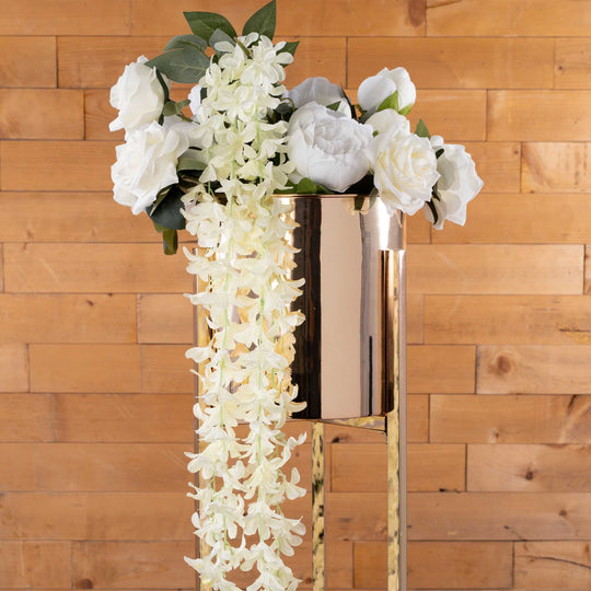 Artificial Japanese Wisteria Garland-Ivory