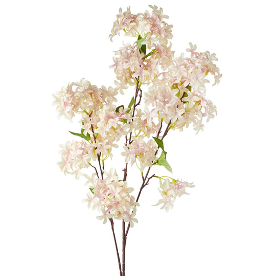 Artificial Lucky Lilac Spray - Ivory and Pink