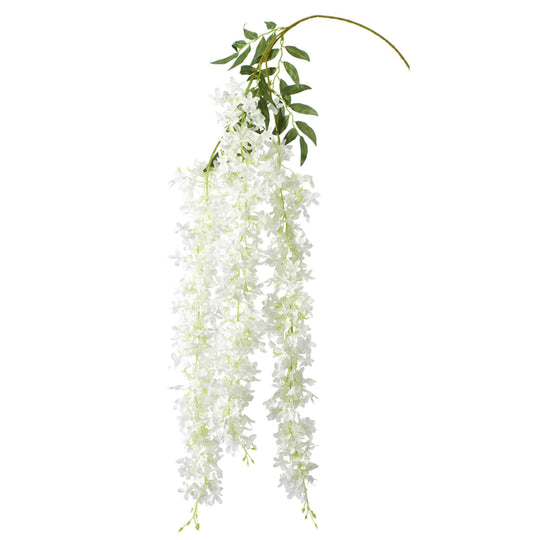 Artificial Wisteria Branch-White