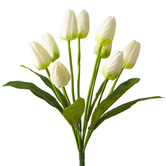 Artificial Tulip Spray - White