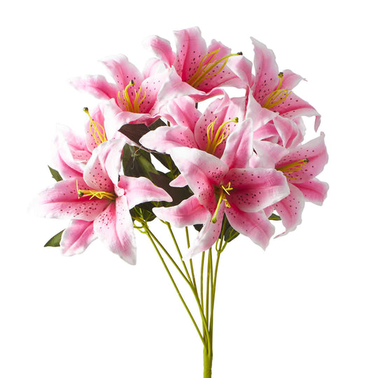 Artificial Tiger Lily Bunch-Pink