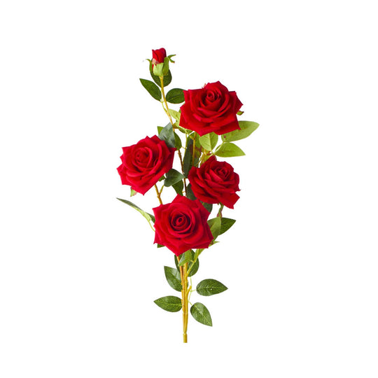 Artificial Rose Branch - Red