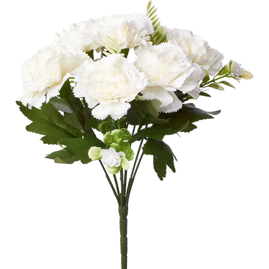 Artificial Carnation Spray-White