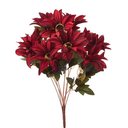 Artificial African Daisy Spray - Burgundy