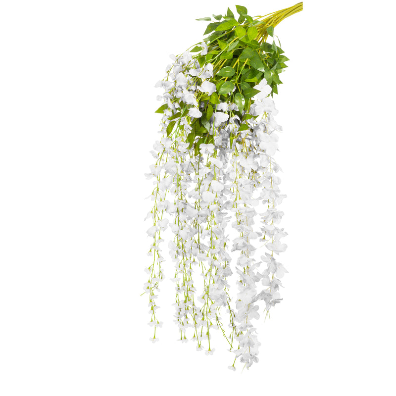 Artificial Wisteria Branch - White - Pack of 12 - Events and Crafts-Elite Floral