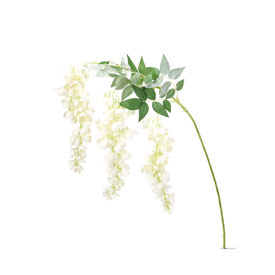 Faux Wisteria Branch-White