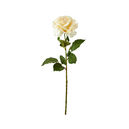 27 Inches Tall Faux Full Bloom Rose - White