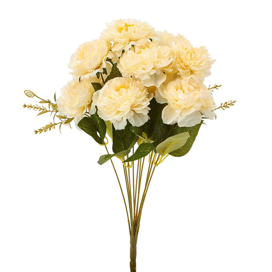 Artificial Camellia Bouquet 18" - Ivory