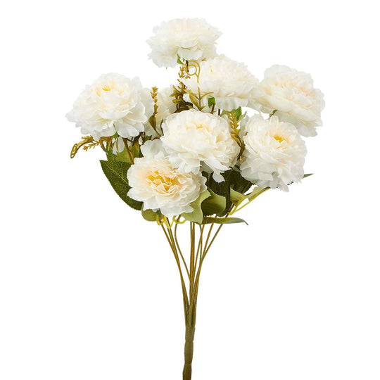 Artificial Camellia Bouquet 18" - White