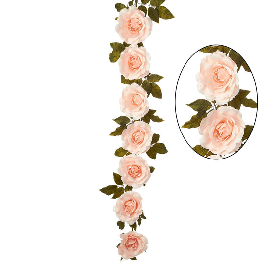 Artificial Jumbo Rose Garland - Blush