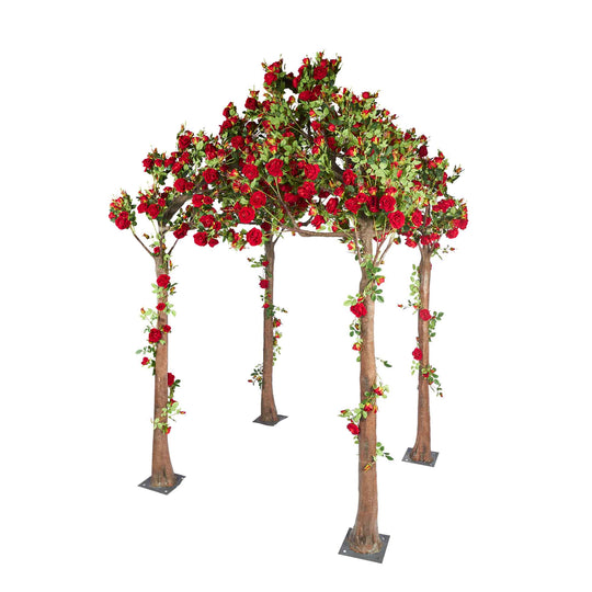 Artificial Rose Gazebo-Red