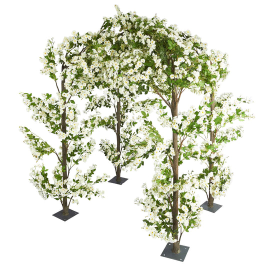 Artificial Flower Gazebo - White