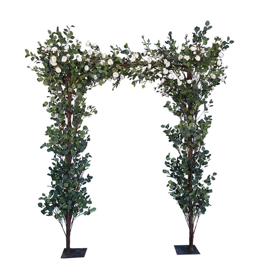 Faux Rose and Eucalyptus Arch