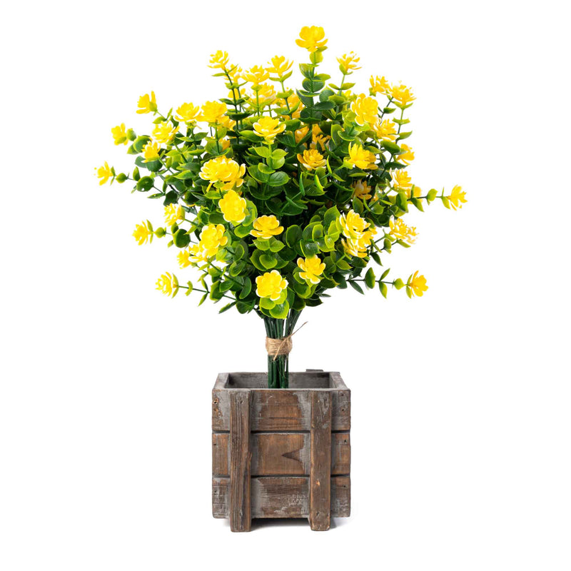 Yellow Artificial Boxwood Bouquet - Events and Crafts-Events and Crafts