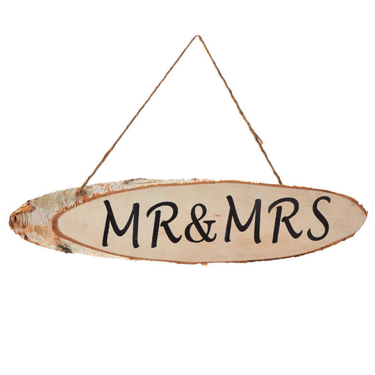 Mr & Mrs Wood Slice Sign