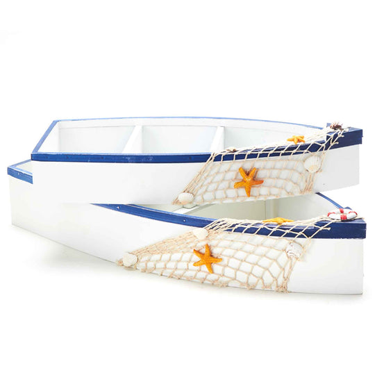 Decorative Wooden Boat 2 Piece Set