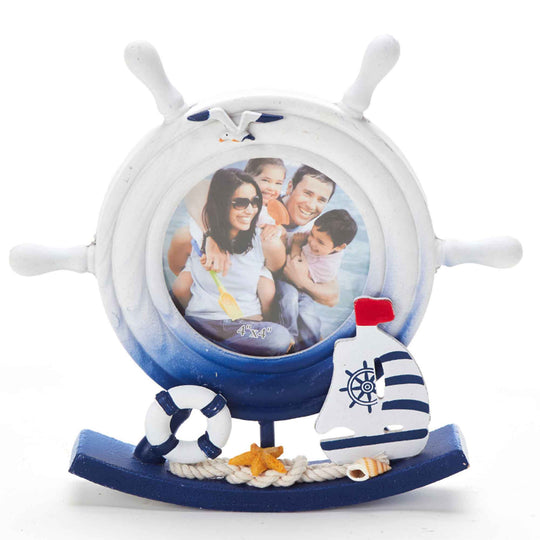 Nautical Ship Wheel Photo Frame
