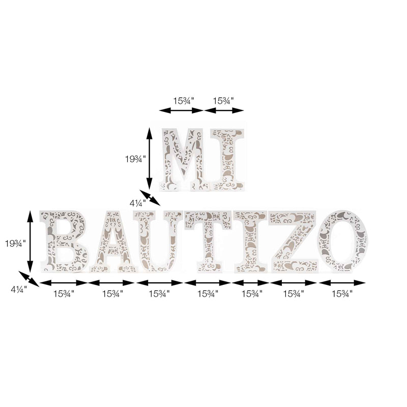 Ultralight LED MI BAUTIZO Letters - Events and Crafts