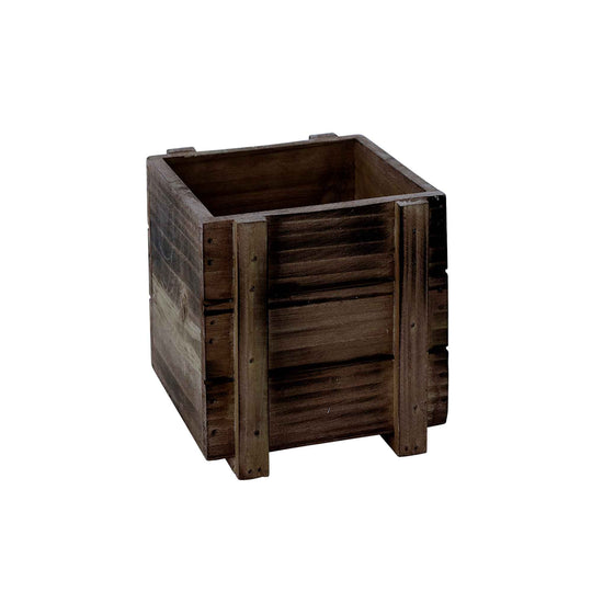 Rustic Planter Box with Plastic Liner - 5" x 5"
