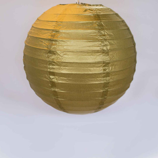 Fourteen Inch Paper Lantern - Gold