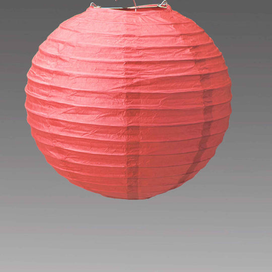 Twelve Inch Paper Lantern - Coral