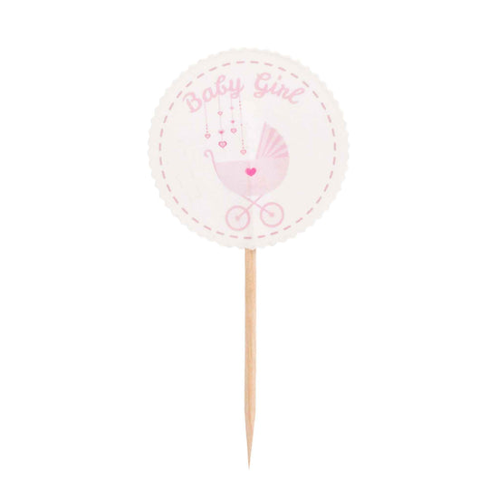 Baby Shower Cupcake Picks 12pc/pack - Pink