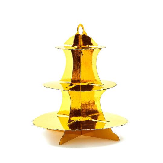 Metallic Disposable Treat Stand - Gold
