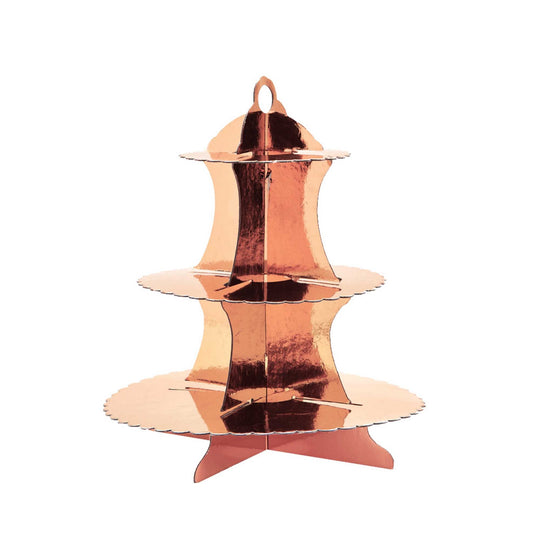 Metallic Disposable Treat Stand - Rose Gold