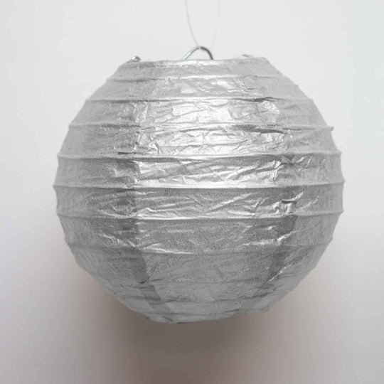 Four Inch Paper Lantern - Silver