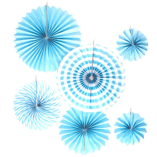 Hanging Fan Decoration Set-Blue