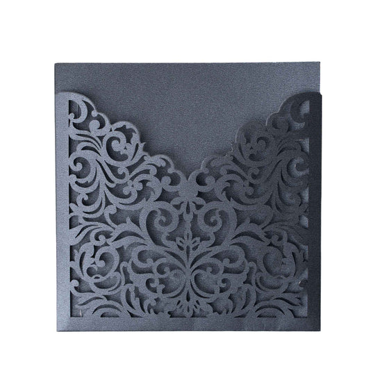 Laser Cut Square Invitation Set-Black