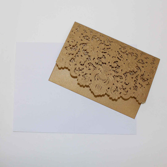 Laser Cut Invitation Set-Gold
