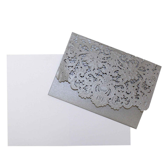 Laser Cut Invitation Set-Silver