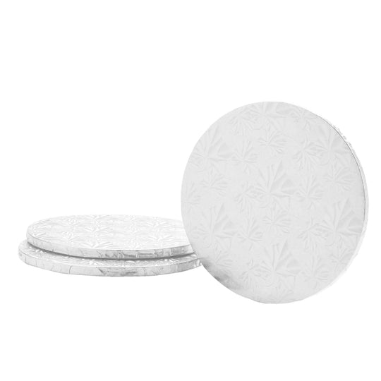 Filigree Round Cake Drum 18" - Set of 3-White
