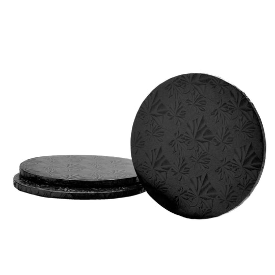 Filigree Round Cake Drum 22" - Set of 3-Black