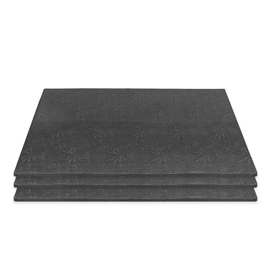 Filigree Full Sheet Cake Drum - Set of 3-Black