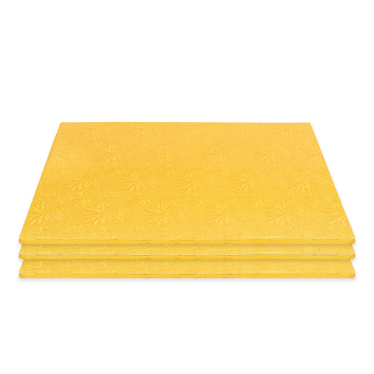 Filigree Full Sheet Cake Drum - Set of 3-Gold