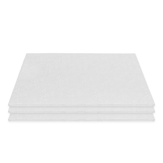 Filigree Full Sheet Cake Drum - Set of 3-White