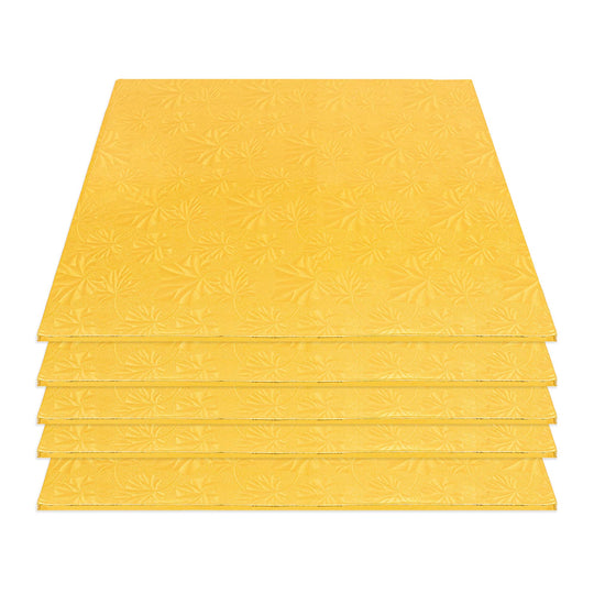 Filigree Square Cake Board 16" - Set of 5-Gold