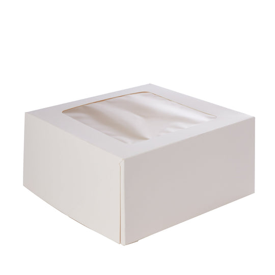 Cake & Pastry Boxes with Window | Pack of 20 - White